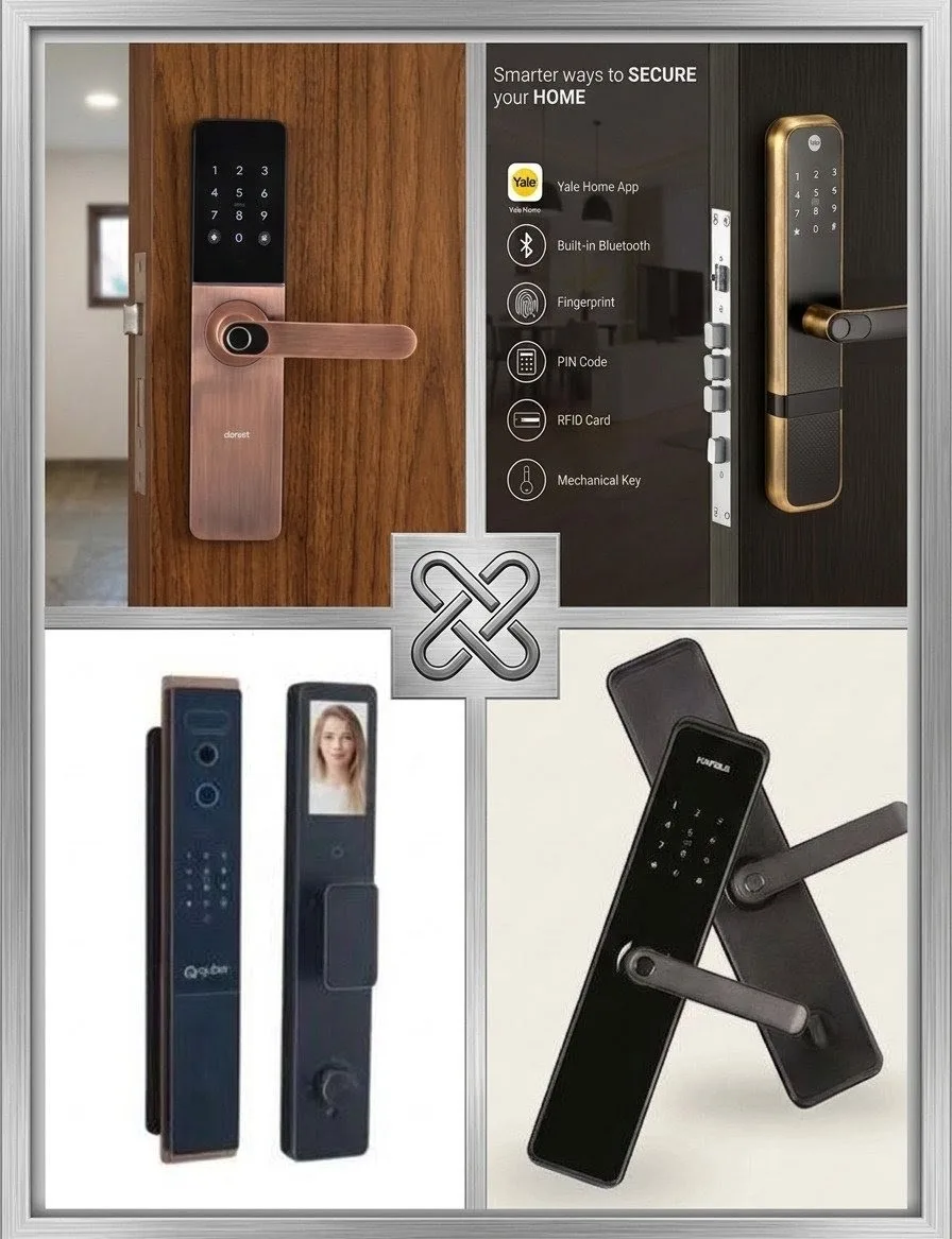 Smart digital door lock displays at The Interior Mart, Trivandrum